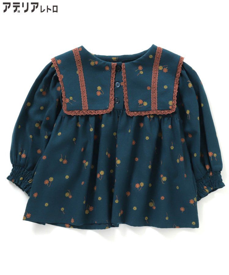 日本 BREEZE - 聯名款 昭和風文藝翻領長袖上衣-蒲公英點點-米白