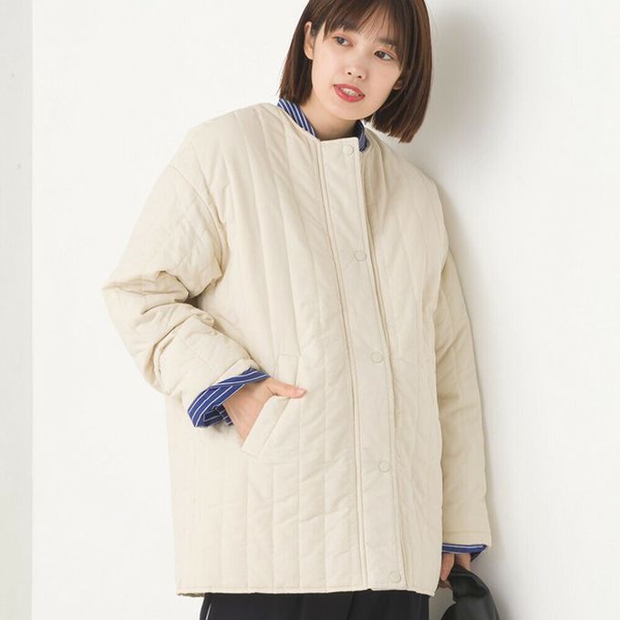 日本 OMNES - 內毛絨率性無領外套/保暖夾克-炭黑