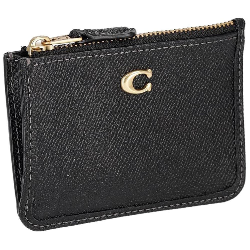 素面皮革證件包 (黑)