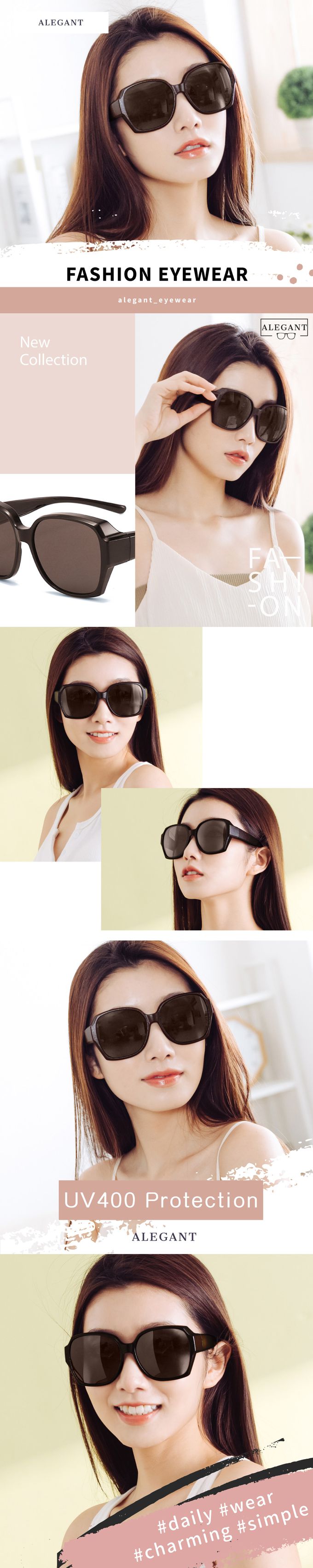 ALEGANT - 時尚希臘棕方框全罩式寶麗來偏光墨鏡│外掛式UV400太陽眼鏡包覆套鏡│車用太陽眼鏡│近視可戴外掛寶麗來墨鏡