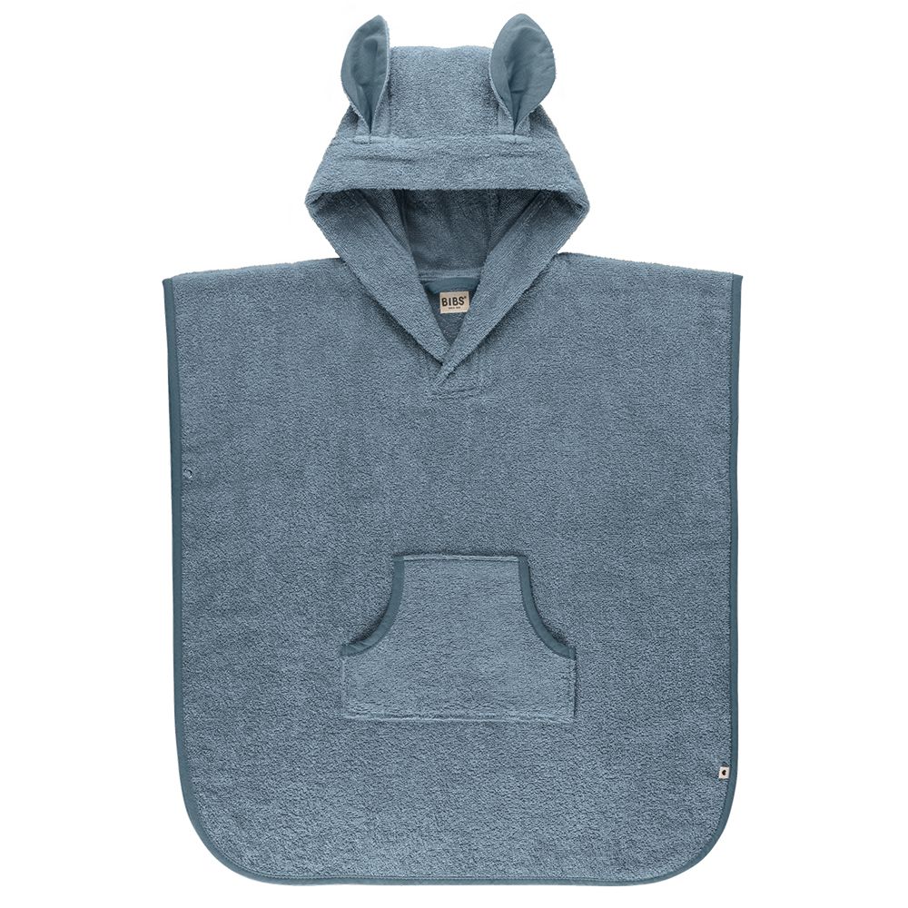 丹麥BIBS - Poncho Towel Kangaroo 袋鼠斗篷浴巾-藍綠-單入