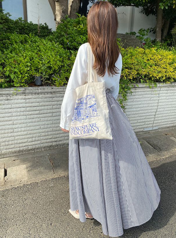 日本 GRL - 文藝少女飄逸格紋長裙-黑 (M)