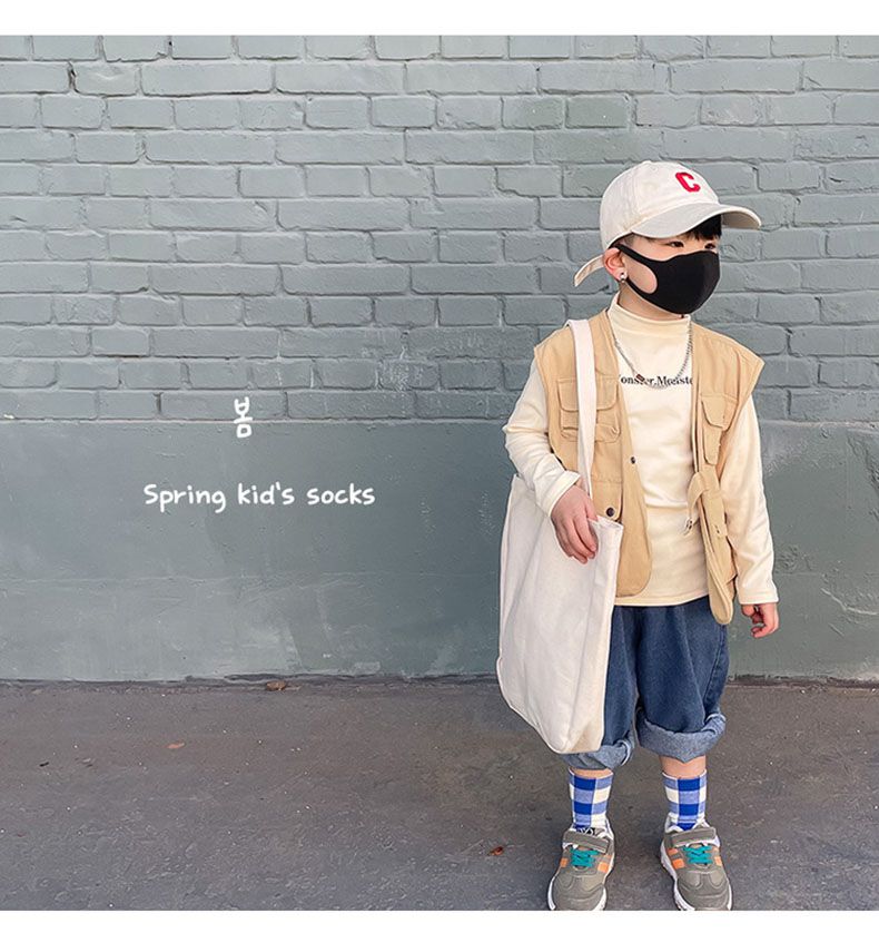 兒童中筒襪 (三入一組)-1085拼色款-男生款