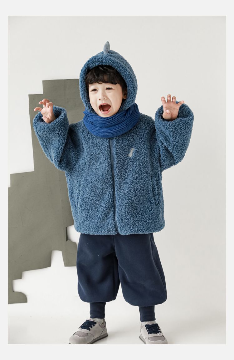 TONGMO - 羊羔絨立體造型外套-恐龍-綠色