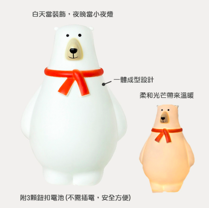 英國 Rex London - 可愛造型小夜燈-北極熊