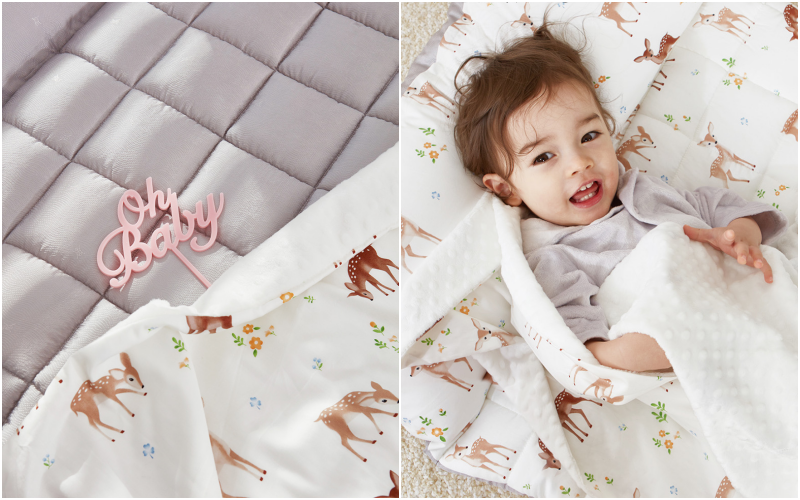 韓國 Formongde - 5cm厚墊雙面用睡袋/寢具(附收納袋)-*此花色售完不補-小鹿斑比