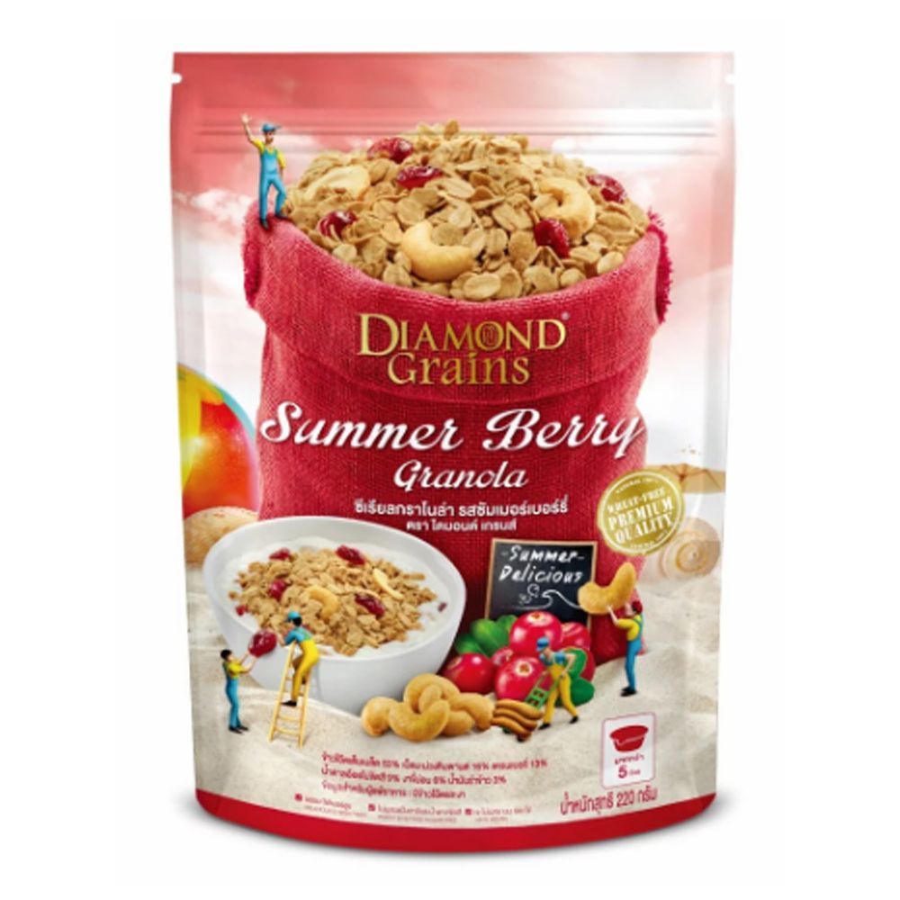 Diamond Grains - 鑽石燕麥穀脆片-夏日莓果(蔓越莓)-效期到2020-08-08-220g