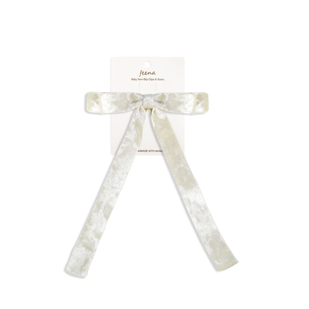 No.66蝴蝶結髮夾-白