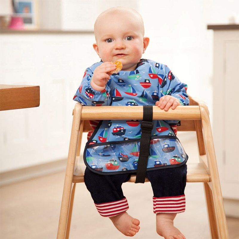 英國 JoJo Maman BeBe - 長袖圍兜/吃飯衣-恐龍