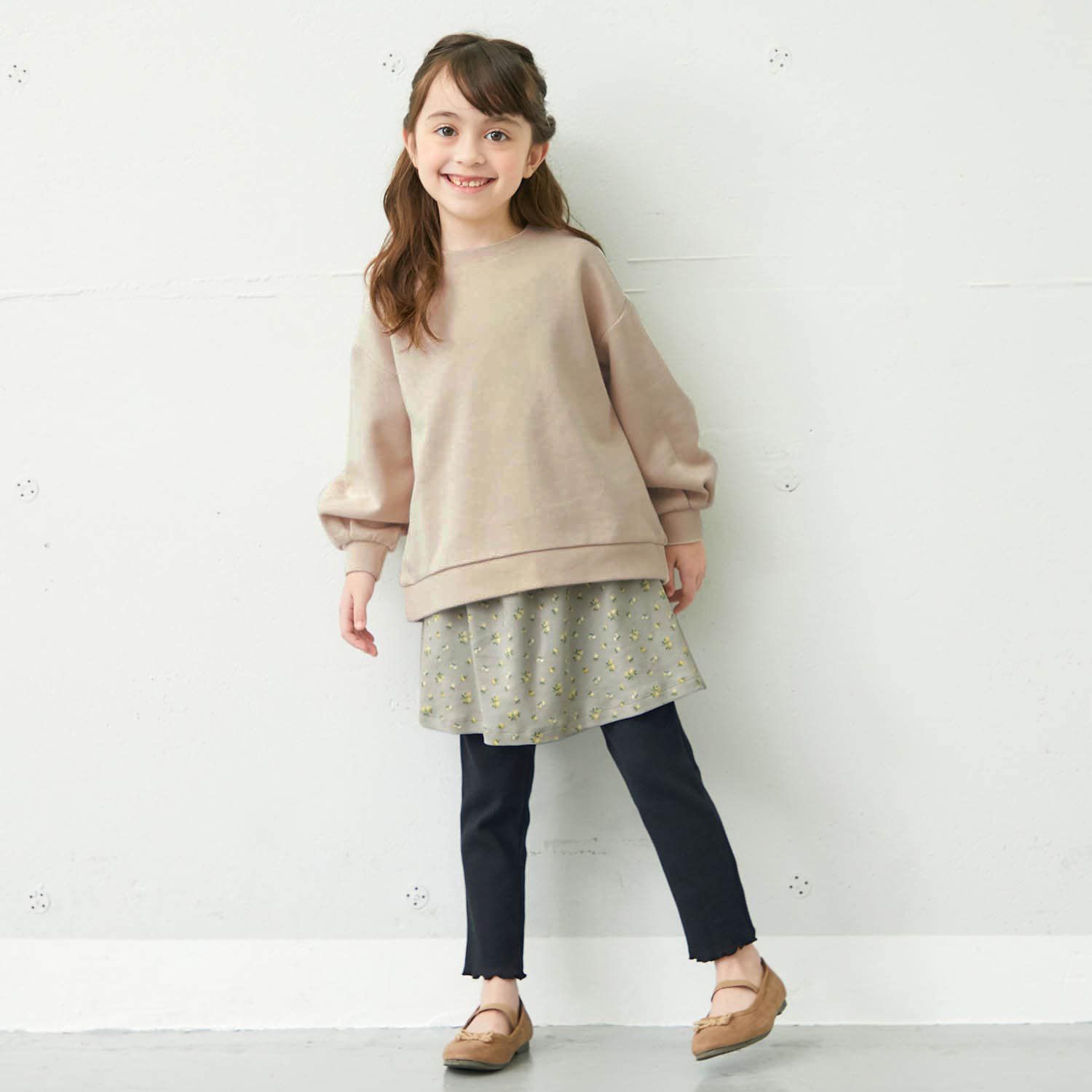 日本千趣會 - GITA 純棉百搭內搭褲裙-素色-煙燻粉