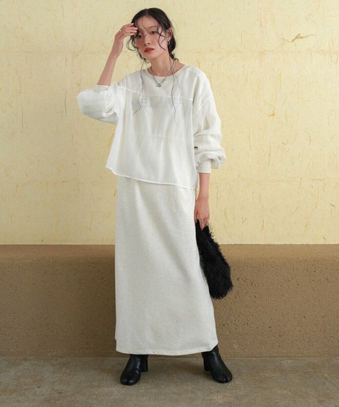 日本 Bab - [穿搭上手]薄紗層次運動風長袖洋裝-湖水綠