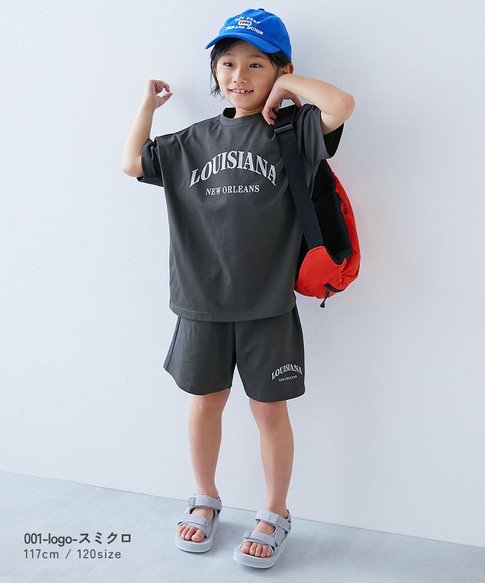 日本 devirock - 接觸涼感 寬版清爽短袖套裝-愛心logo-淺灰