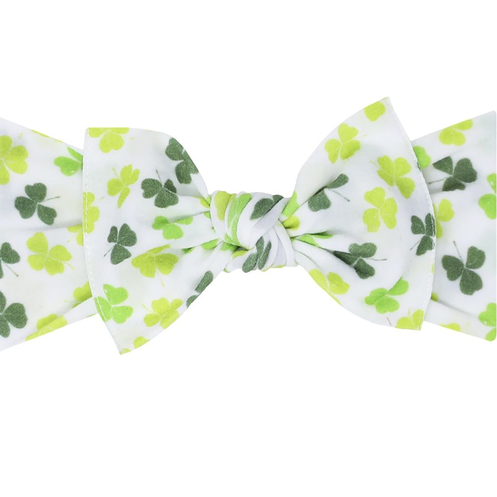 美國baby bling - 純手工極優雅細緻輕柔微彈性/毫無束縛感蝴蝶結髮帶/髮飾_印花經典款-酢漿草