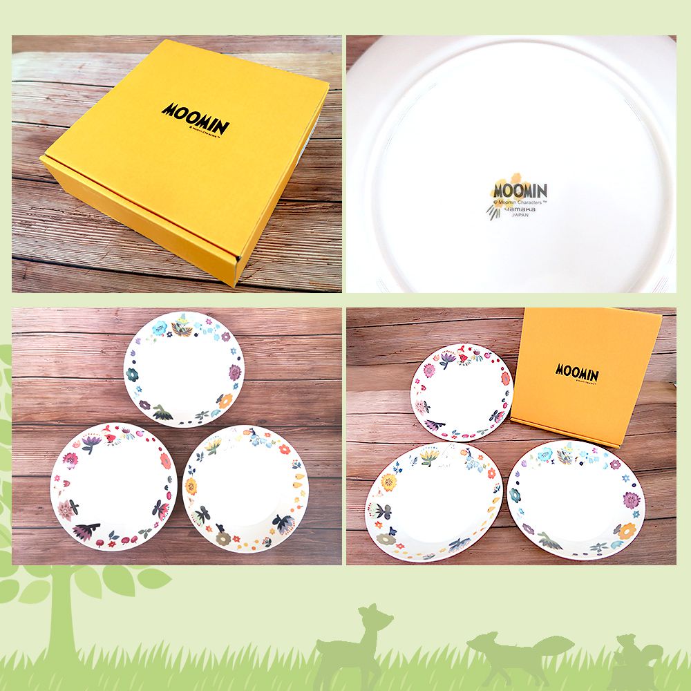日本山加 yamaka - moomin嚕嚕米彩繪陶瓷深盤禮盒3入組(MM2100-139)