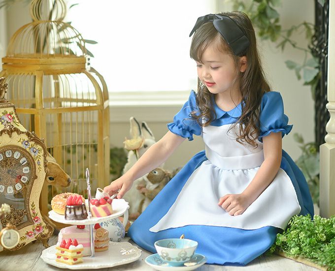 日本 Catherine Cottage - [萬聖節]經典愛麗絲少女短袖洋裝-淺藍