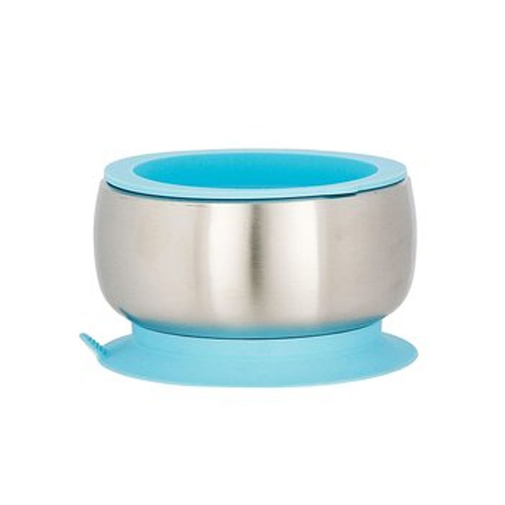 Avanchy - 雙層不鏽鋼-吸盤式餐碗-藍