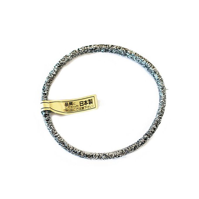 日本 Melody Accessory - 日本製 專利耐用閃亮金蔥髮圈(5入組)-黑