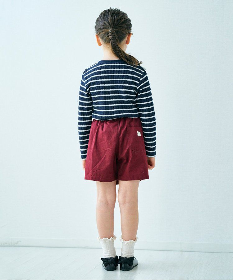 日本 apres les cours - 小奢華金屬鈕扣俏麗褲裙-棕色