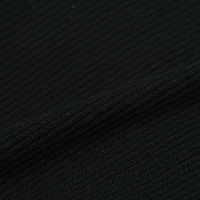 akachan honpo - 緊身褲有機棉-羅紋 褲腳開衩-黑色