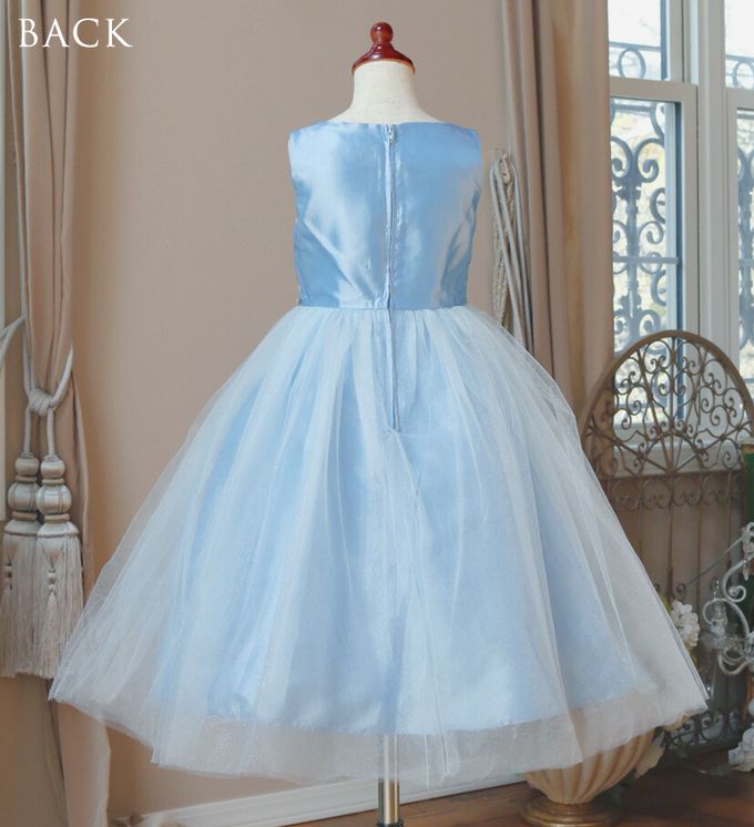 日本 Catherine Cottage - 腰鑽飾前蕾絲後緞面洋裝/小禮服-嬰兒粉