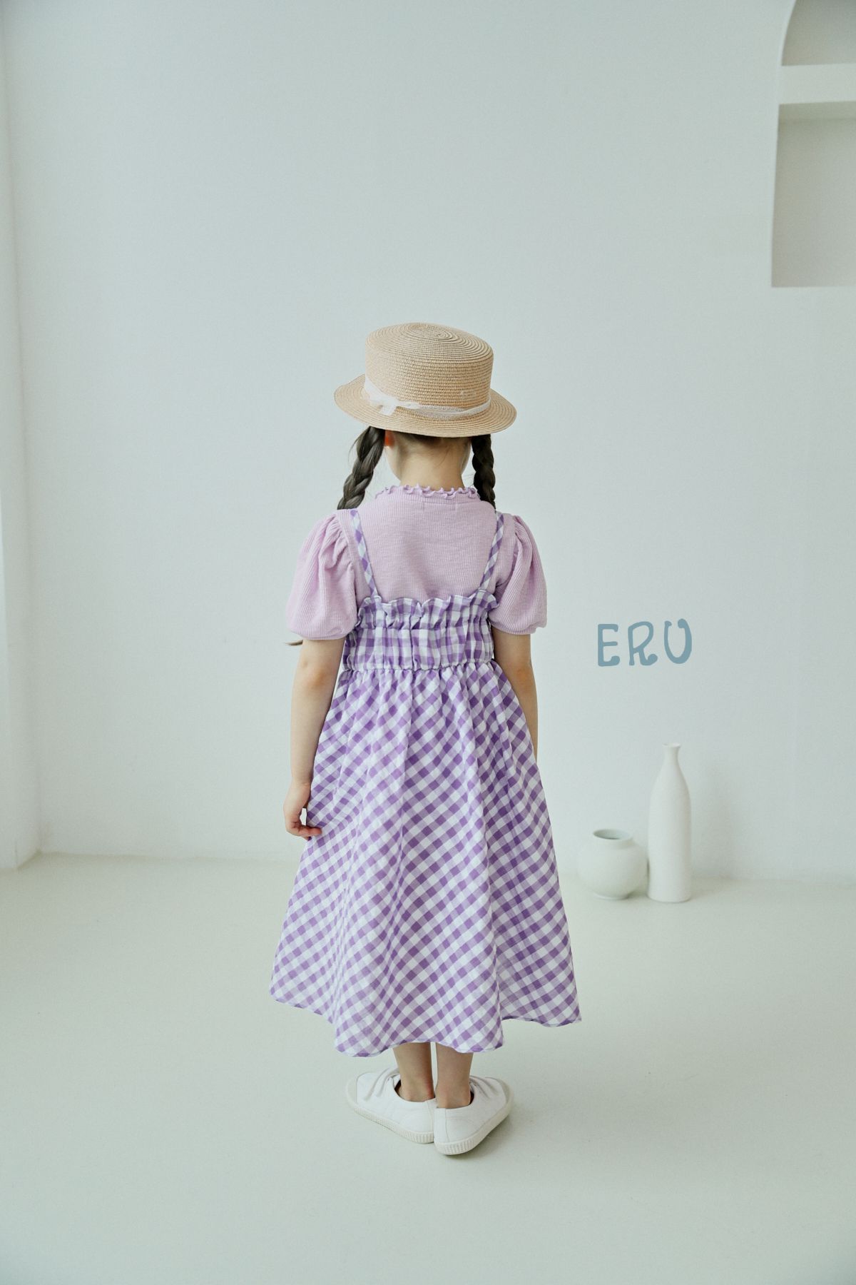 韓國 ERU - 捲捲邊公主袖上衣-紫