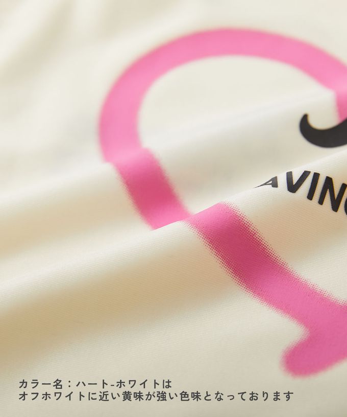 日本 devirock - 90%抗UV 舒適寬鬆玩水衣／泳衣-背後愛心-米白