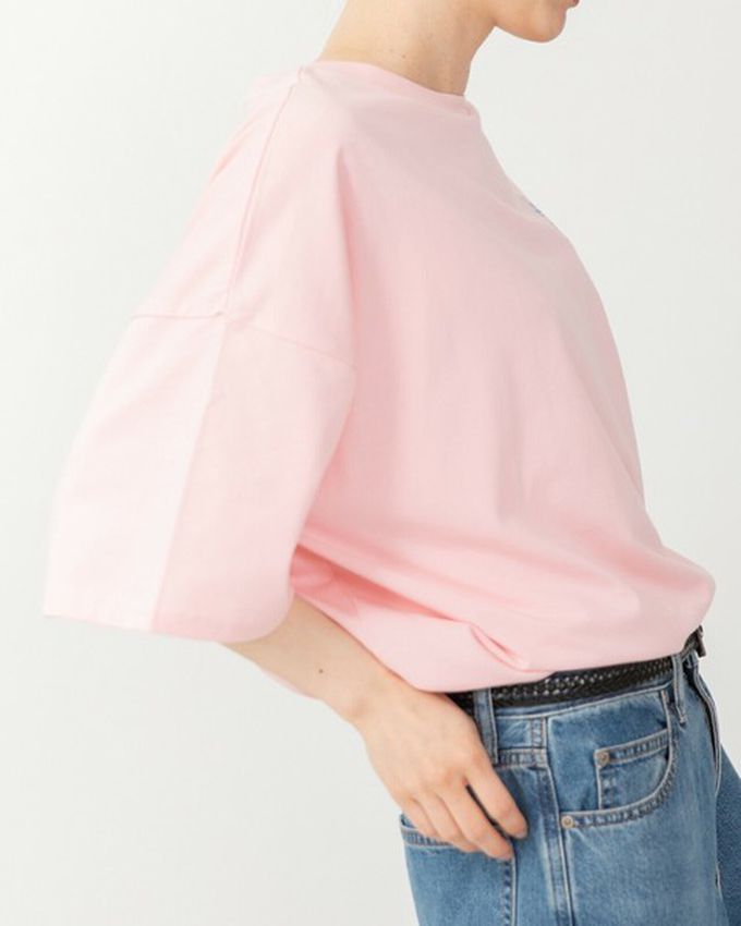 日本 gleam - 俏皮露營幽靈印花寬大風T恤-炭灰