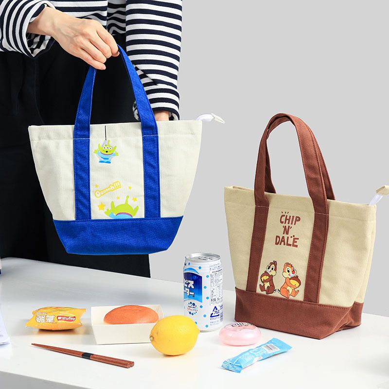 便當袋-卡通人物奇奇蒂蒂-黃色-拉鏈多口袋