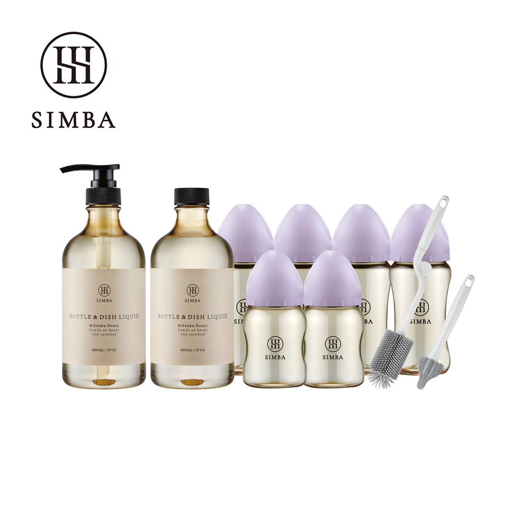 強酵去汙！蘊蜜鉑金PPSU寬口奶瓶清潔明星組-新生適用-紫芙