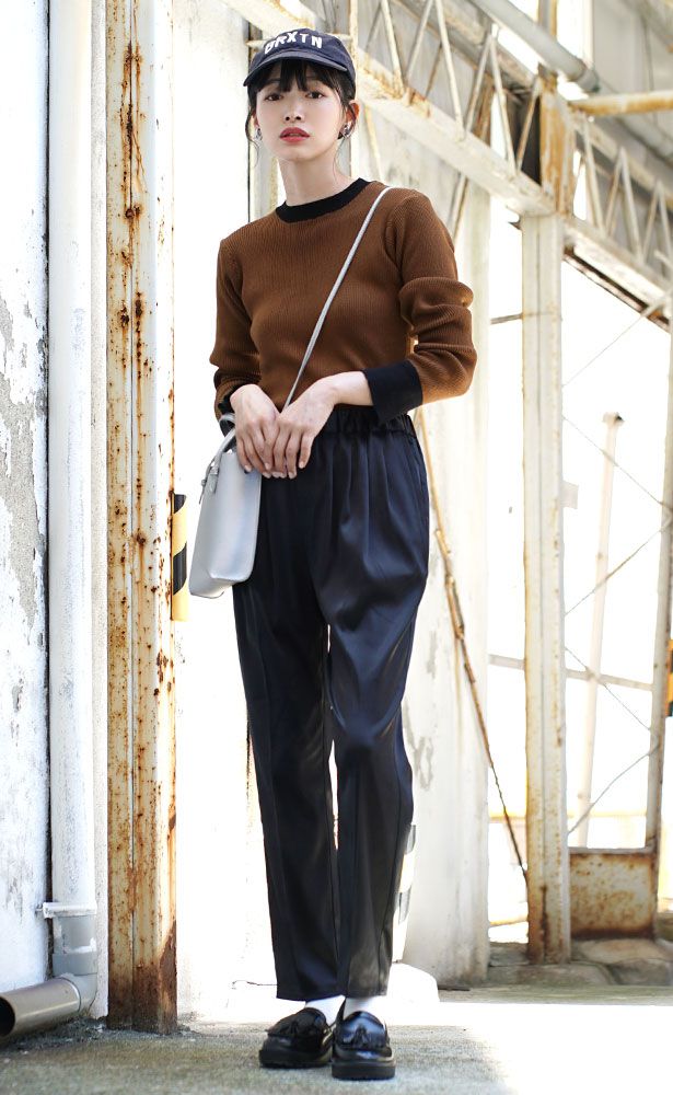 日本 zootie - 棉混彈性圓領羅紋針織上衣-濃綠x象牙