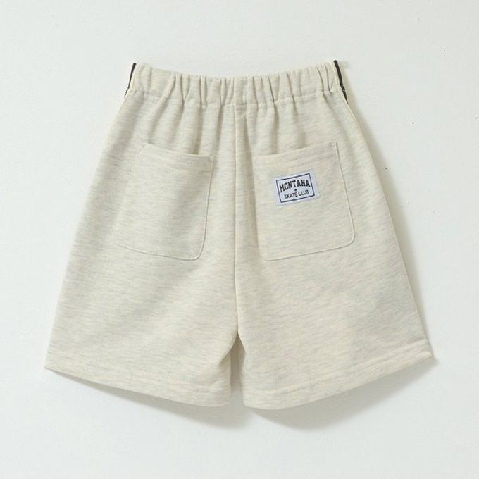 日本 b-ROOM - 側邊線條休閒短褲(4分丈)-淺灰