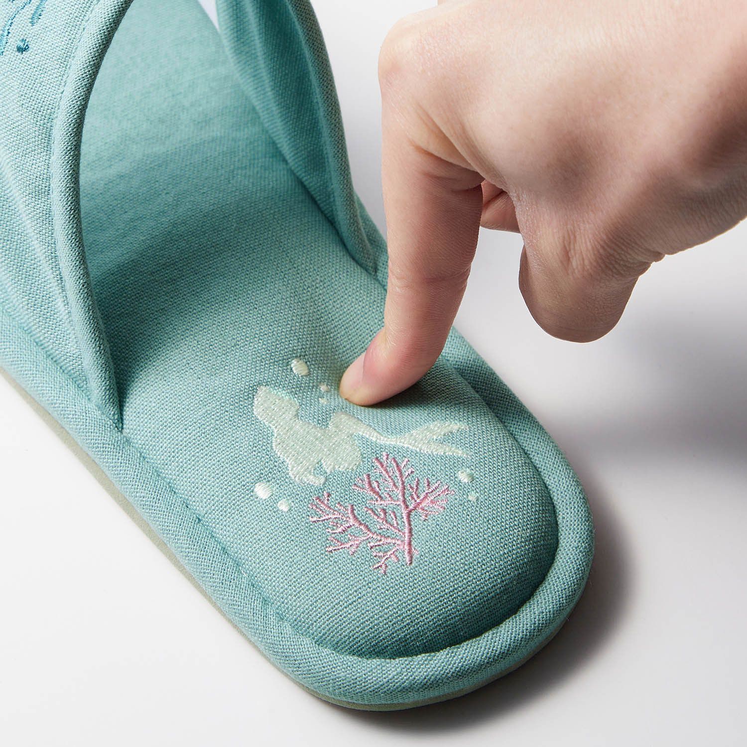 日本千趣會 - 迪士尼 透明材質涼夏室內拖鞋-小美人魚-藍綠 (M(23-25cm))