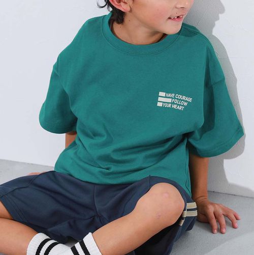 日本 devirock - 100%棉 定番印花短袖上衣-胸前logo-森林綠