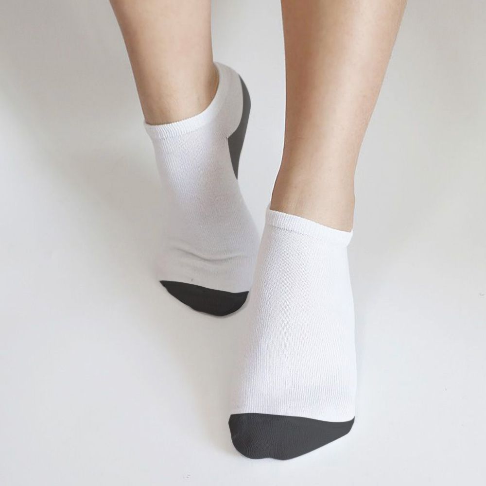 兒童精梳棉細針學生襪(6雙組)-船型襪-白灰底