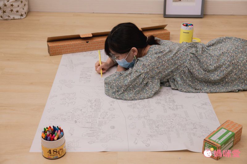 日本 NuRIE - 日本製 創意著色大型塗鴉紙(捲式)-ANIMAL LAB (A0(約84x119cm))