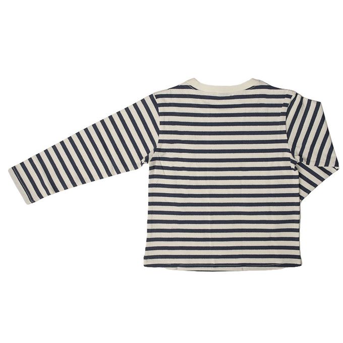 akachan honpo - T恤-橫紋-深藍色