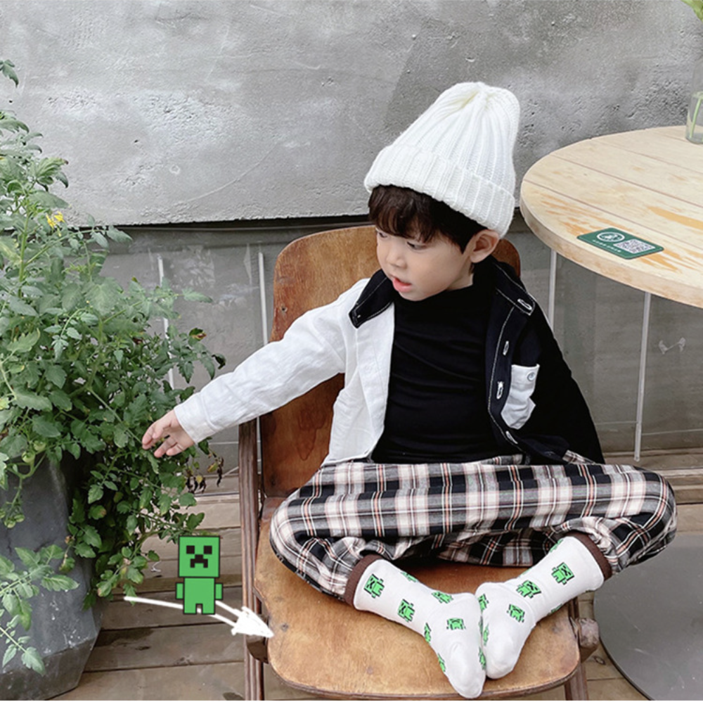 love, charlotte - 男孩卡通世界棉質中筒襪-4雙一組