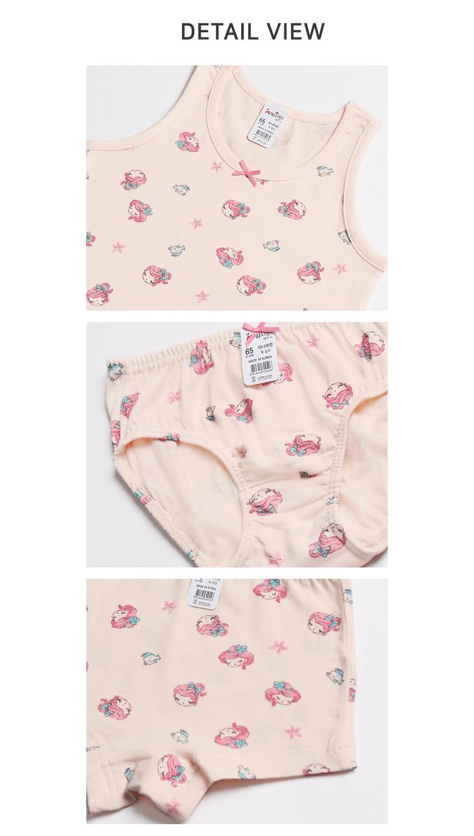 韓國 Mellisse - 韓製棉混紡背心(女寶)-海洋公主-珊瑚橘