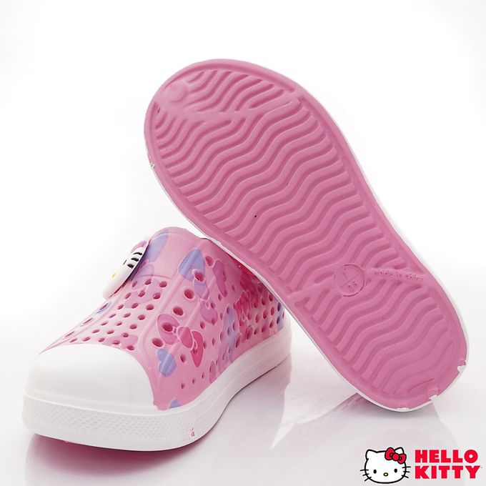 HELLO KITTY - HELLO KITTY-印花洞洞休閒便鞋-823627粉(中小童段)-休閒鞋-粉