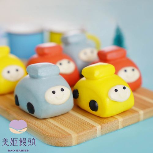 小汽車鮮乳造型饅頭-35g/顆 (6入)