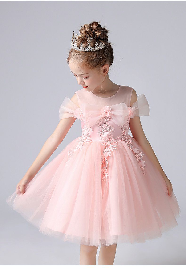 蕾絲網紗無袖澎澎紗裙-白色