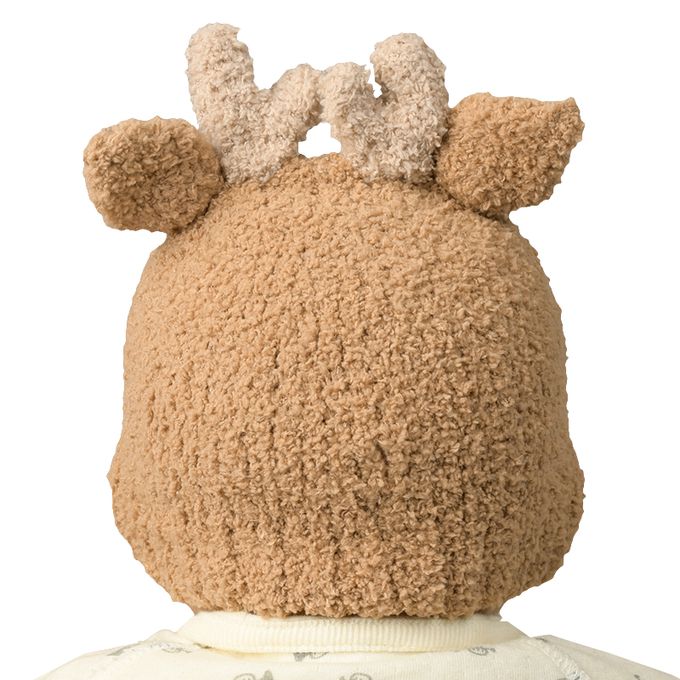 akachan honpo - 毛茸茸動物針織帽-摩卡色