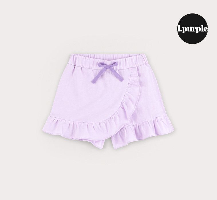 韓國 HEJMINI - 荷葉白領套裝-紫