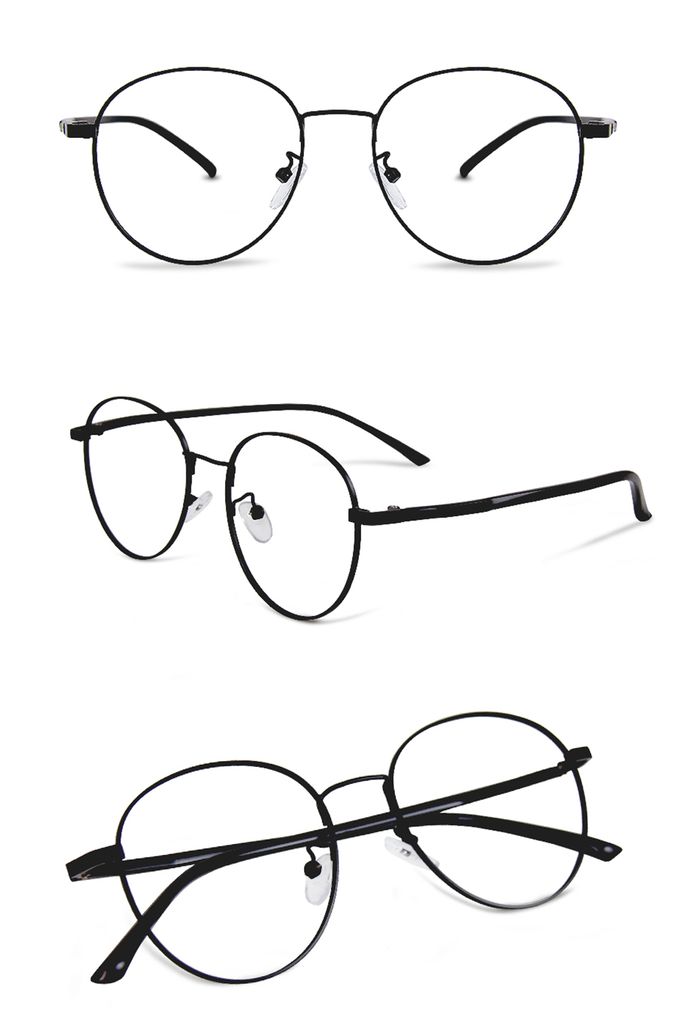 ALEGANT - 率性黑雪松橢圓鏡框輕量鏡腳UV400濾藍光眼鏡