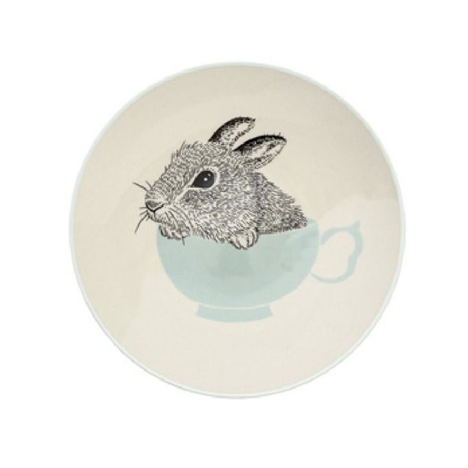 BLOOMINGVILLE - 北歐森林.兔來運轉系列-小碗二入（一藍一粉）： 直徑11.5 x 高6.5 cm  餐盤二入（一藍一粉）： 直徑 21 x 高 2 cm