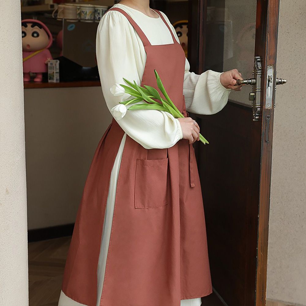 韓系純棉百褶圍裙