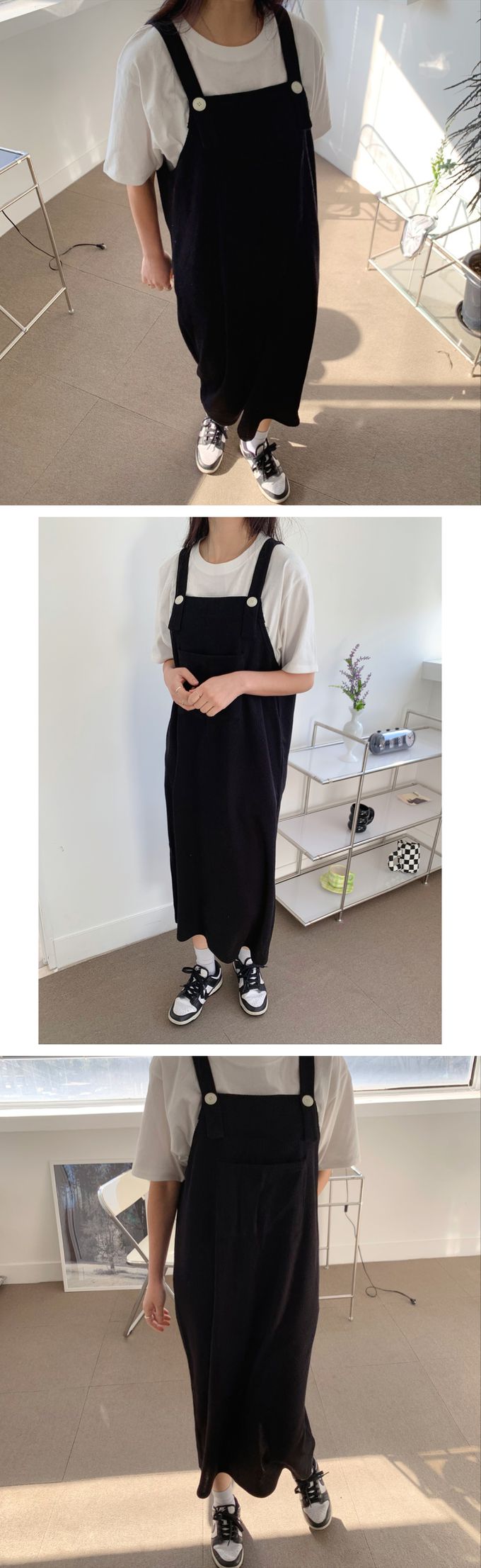 韓國 LANDING - 慵懶感細肩連身背心洋裝-粉橘 (FREE)