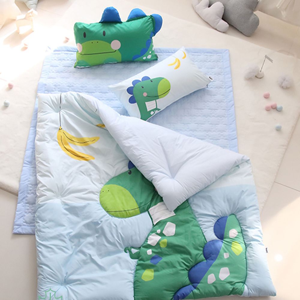 韓國 Teepee - 四季用睡袋/寢具7件組(無拉鏈)(附收納袋)-香蕉小恐龍