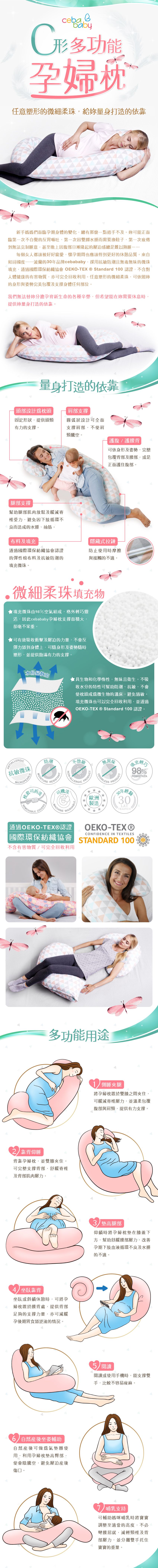 波蘭 Ceba Baby - C型多功能孕婦枕-黎明星芒