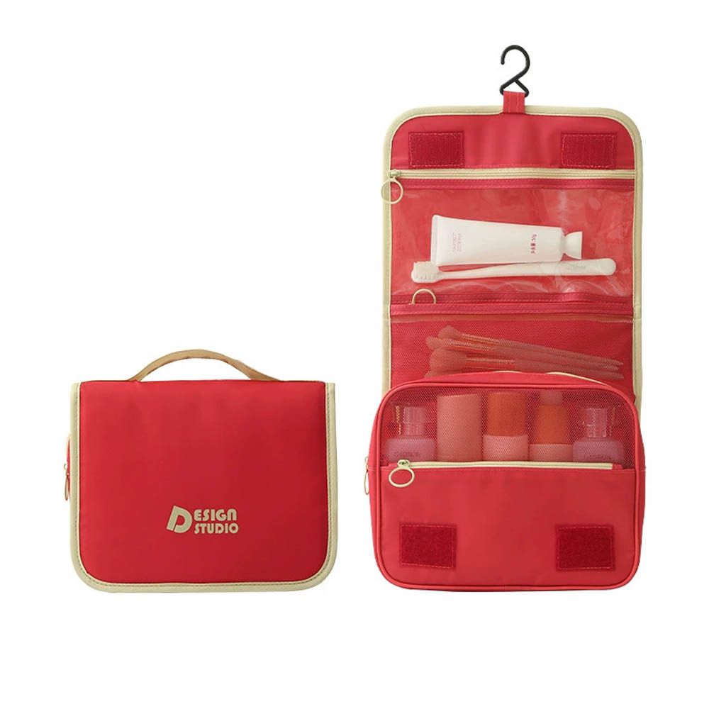 多功能懸掛式化妝包/盥洗包-熱情艷紅